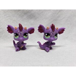 Bobble Head Pets- Glitter Dragons Lot Of 2